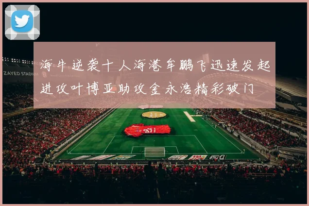 海牛逆袭十人海港牟鹏飞迅速发起进攻叶博亚助攻金永浩精彩破门
